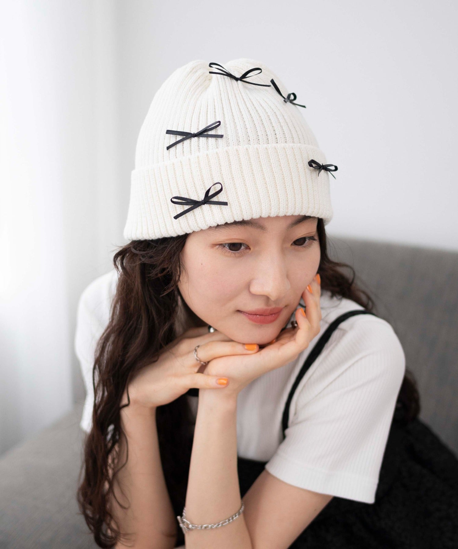 WEGOのribbon　knit　cap