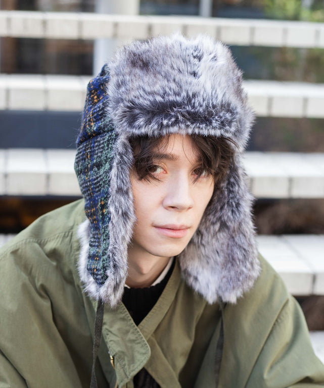 L 新品 KANGOL Wool Ushanka パイロットキャップ 黒