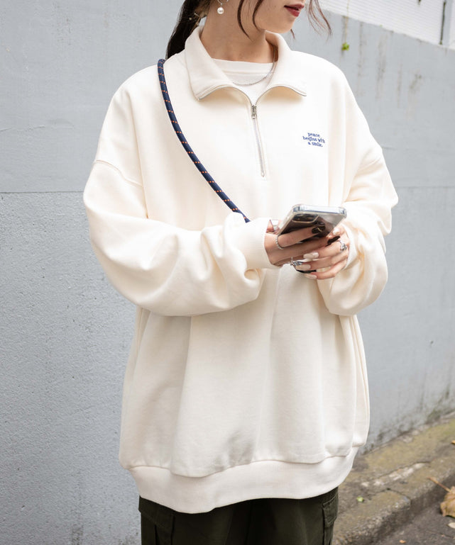 幻想的 [未開封]WATWING WAM Logo Half Zip L グレー