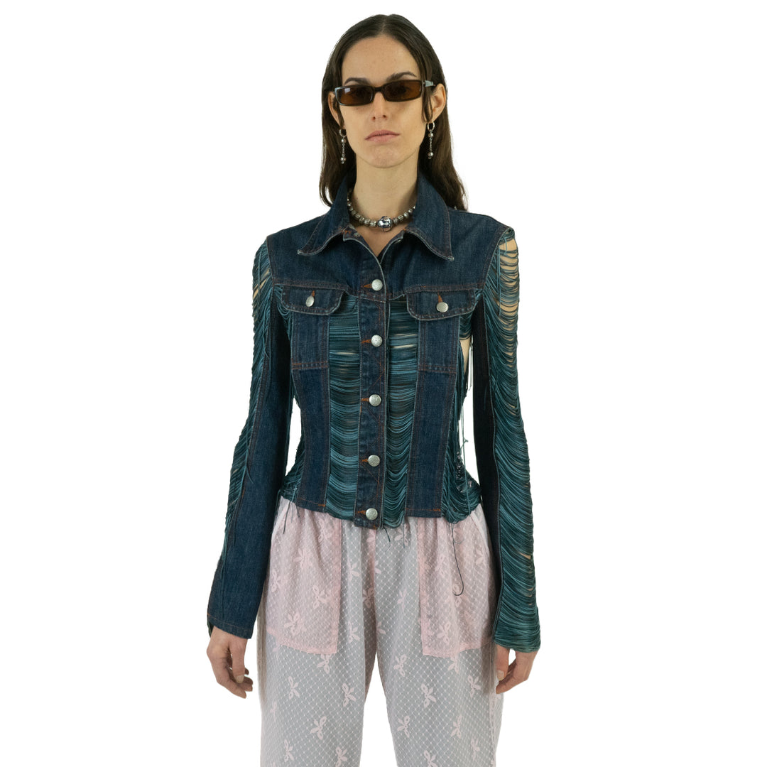 JEAN PAUL GAULTIER FRINGE INDIGO DENIM JACKET – Bug