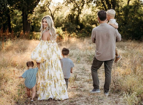 Rooh Poppy Maxi Motherhood Dress for Family Photoshoot