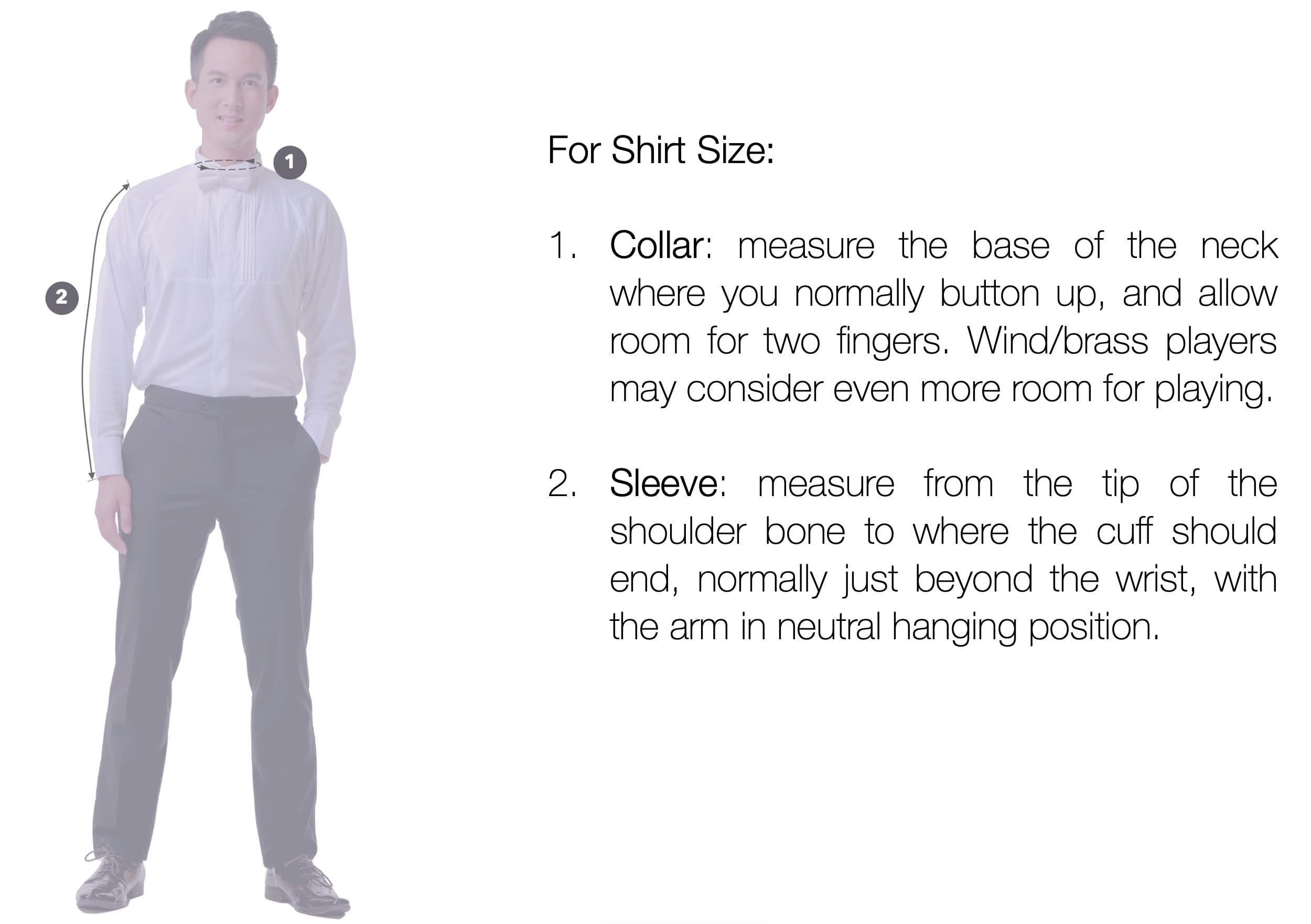 PenQuin Suit Tailcoat Tuxedo Shirt measurements and how-to