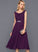 Knee-Length With Chiffon Averie Sequins Beading Cocktail A-Line Cocktail Dresses Cowl Dress Neck