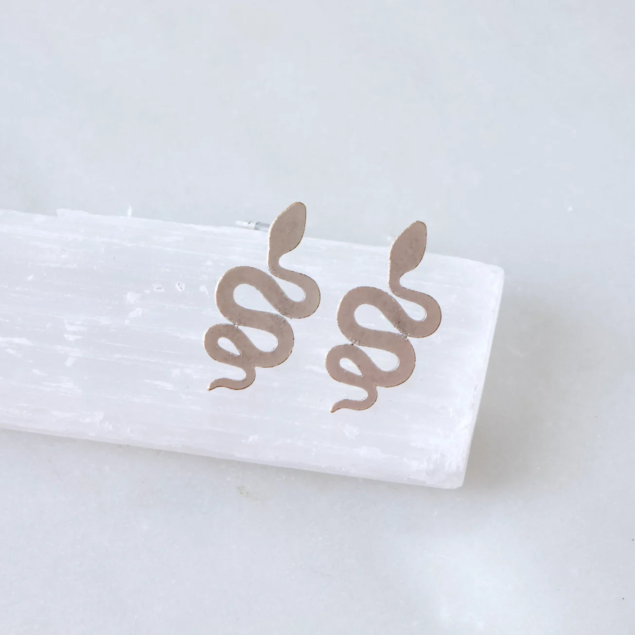 Mesa Blue Silver Snake Stud Earrings