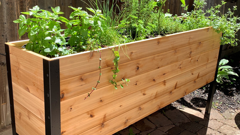 cedar planter raised garden bed