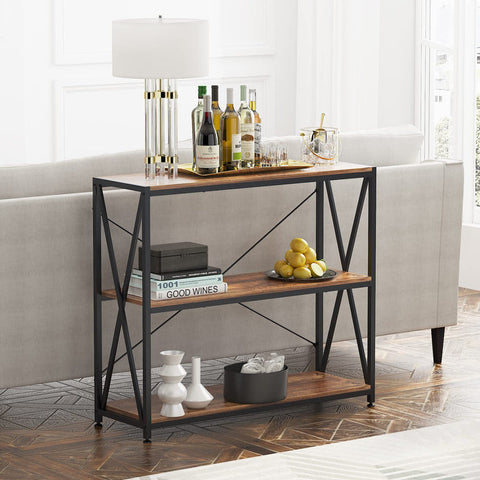 Luxurious 3-Tier Entryway Table with Lower Storage Shelves