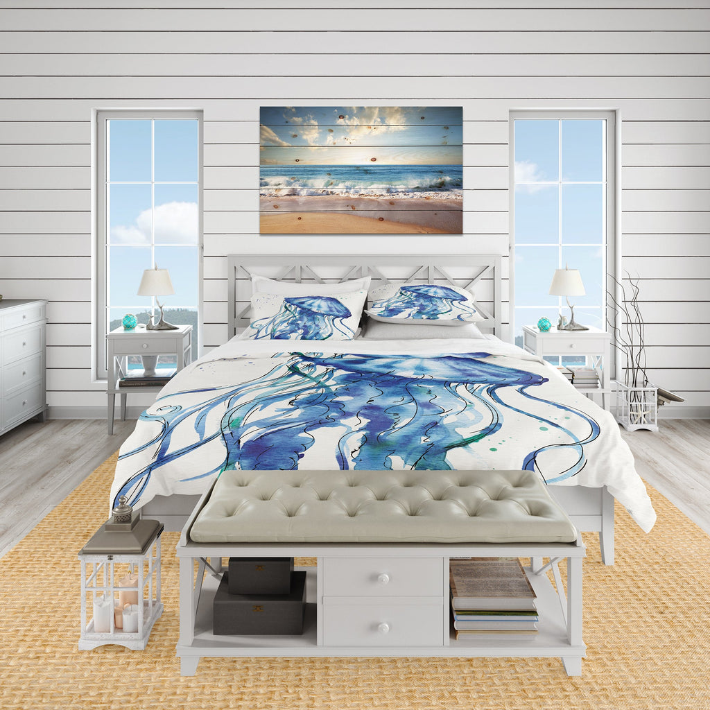 Blue Deep Sea X - Coastal Duvet Cover Set – Designart | Wall Art ...