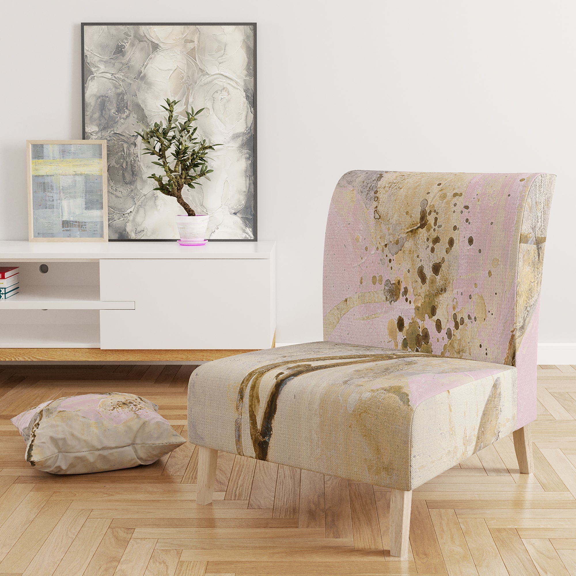 Designart 'Elegance II Pink' Shabby Chic Accent Chair