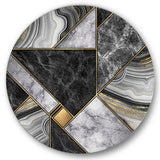Designart 'Marble Granite Agate With Touches Of Gold' Modern Metal Circle Wall Art