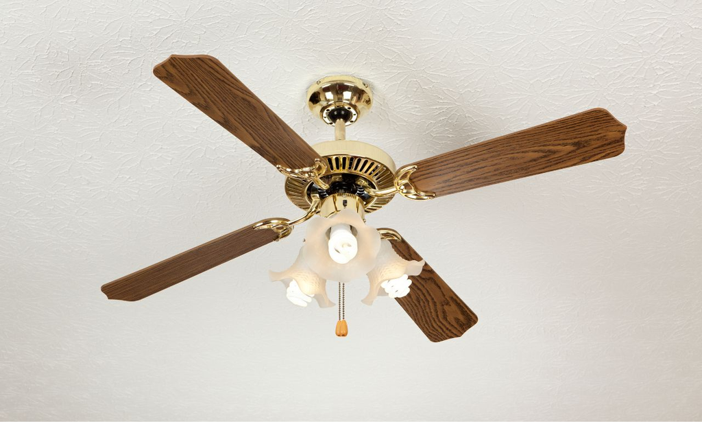 Ceiling fan with light attached