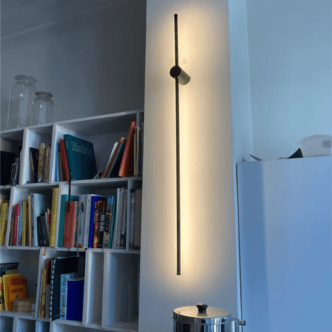 Nordic LED Pole Light acting as a divide between two rooms