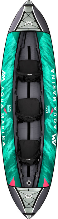 Aqua Marina, 3 Person, RECREATIONAL KAYAK - LAXO 12'6" - Inflatable KAYAK Package including Carry Bag, Paddle, Fin, Pump & Kayak Seat