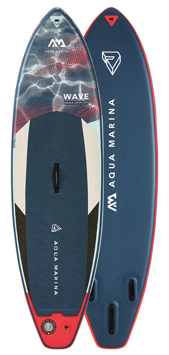 Aqua Marina Stand Up Paddle Board - WAVE 8'8" - Inflatable SUP Package including Carry Bag, Fin, Pump & Surf Leash