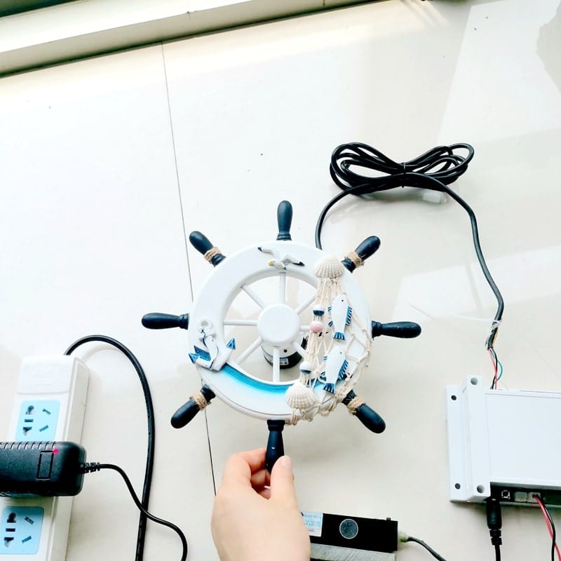 Decrotive Steer Wheel Prop and Ship Wheel for Party Game, Rotary Encoder Game Puzzle for Escape Room and Students Classroom