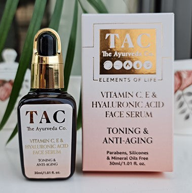 vitamin c and hyaluronic acid face serum for toning and anti-aging