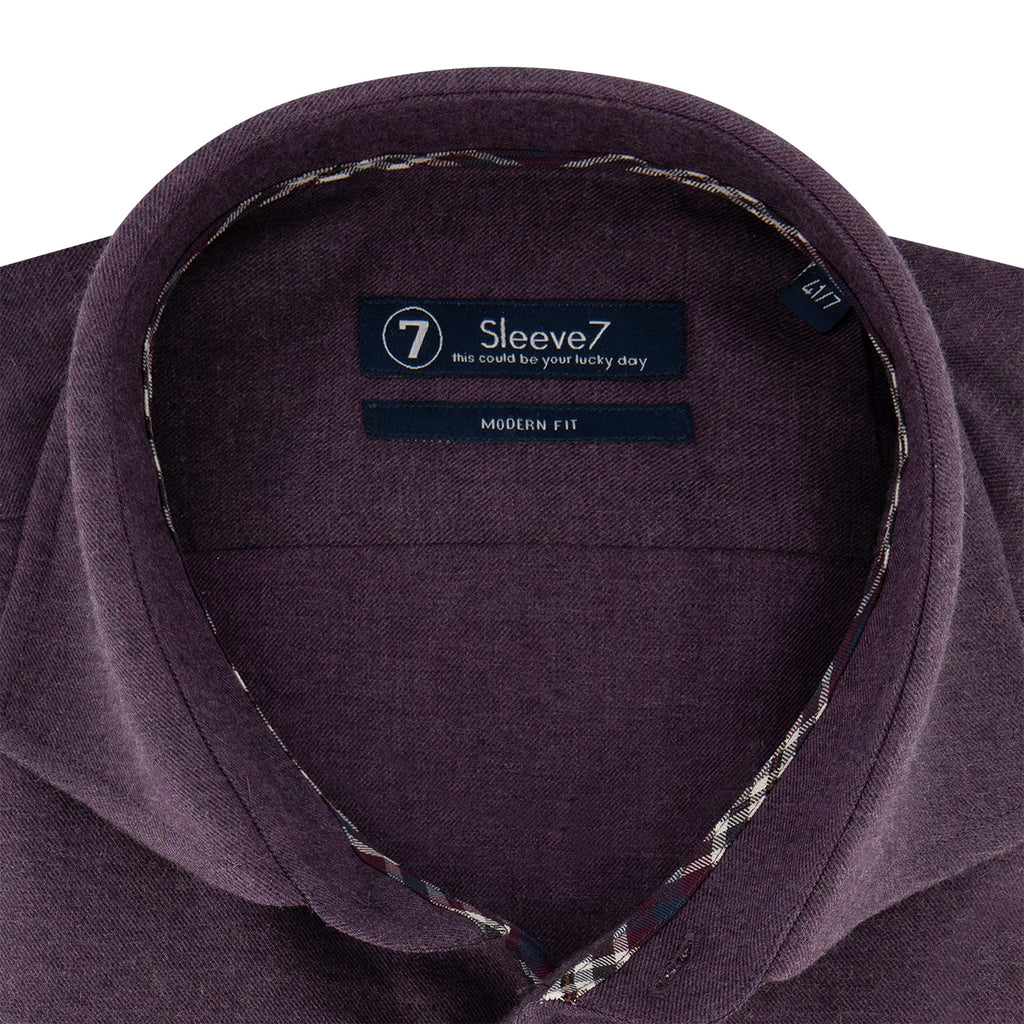 Door Mechanisch Schots Paars effen flanellen overhemd ML7 widespread - Sleeve7 – CJE Fashion