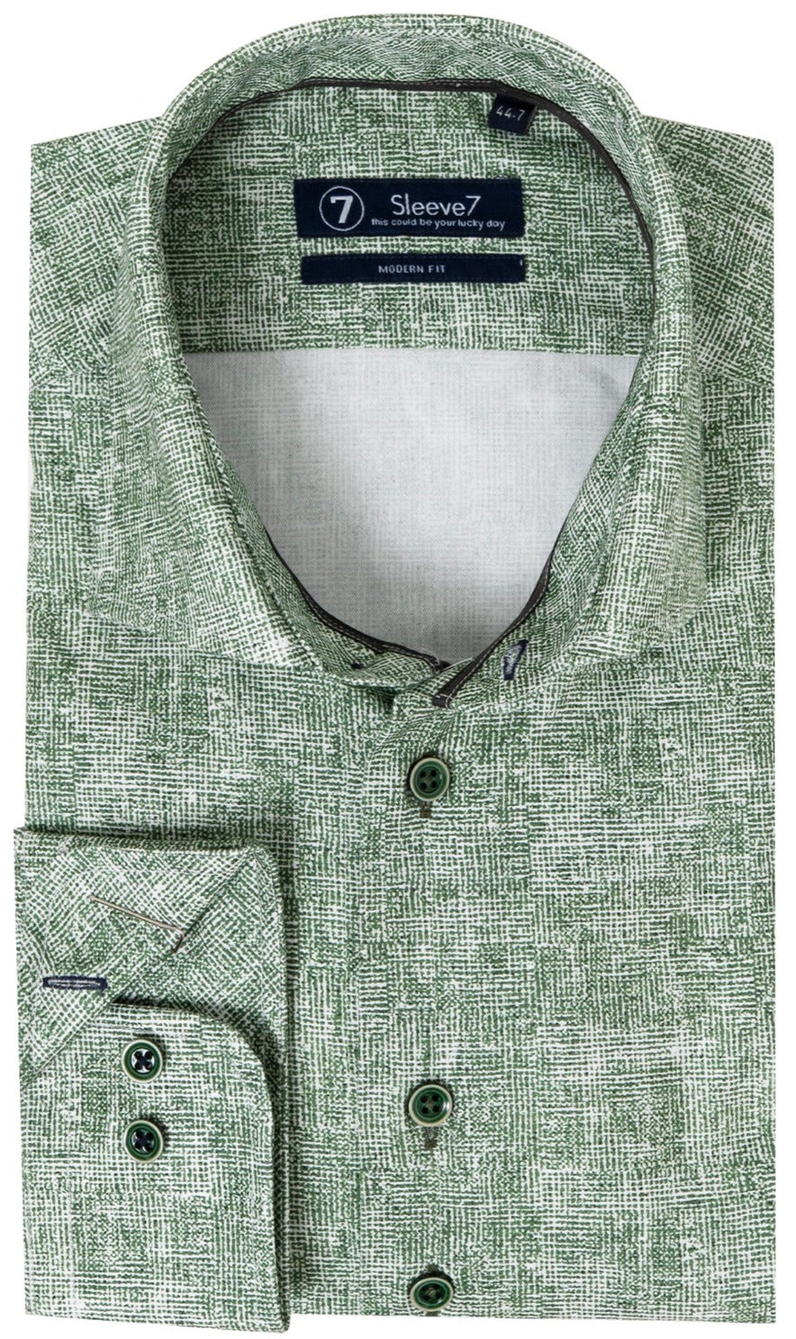 Einde Continent hypotheek Groen Spetter Print Overhemd Mouwlengte 7 - Sleeve7 – CJE Fashion