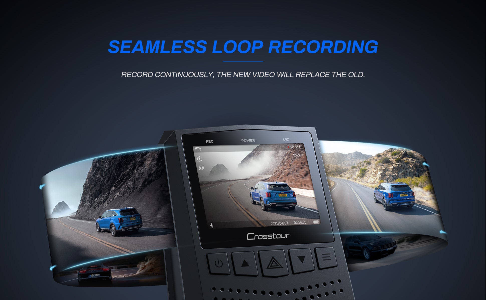 Mini Dash Cam 1080P FHD Car Cam Recorder with 1.5” LCD Screen CR250 –  Crosstour US