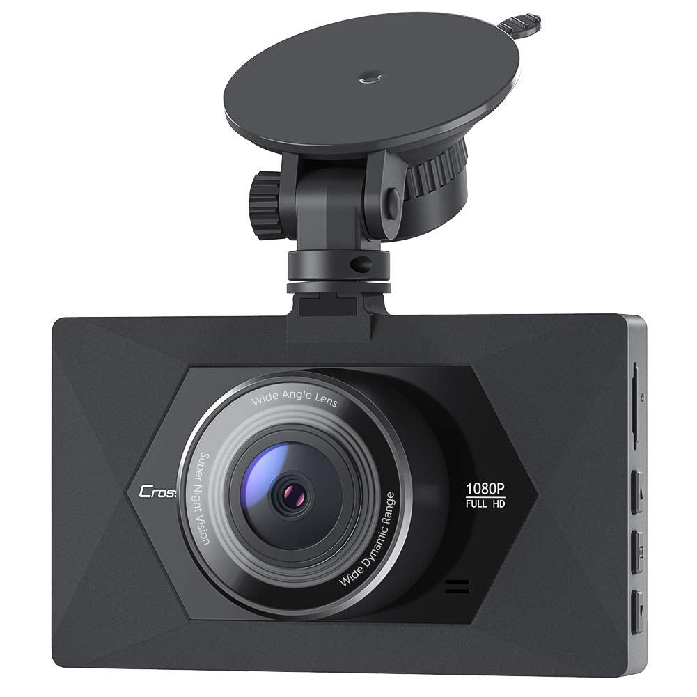 Crosstour Dash Cam 1080P Dash Car Camera 3” LCD Screen 170° Wide w/ DVR  Recorder