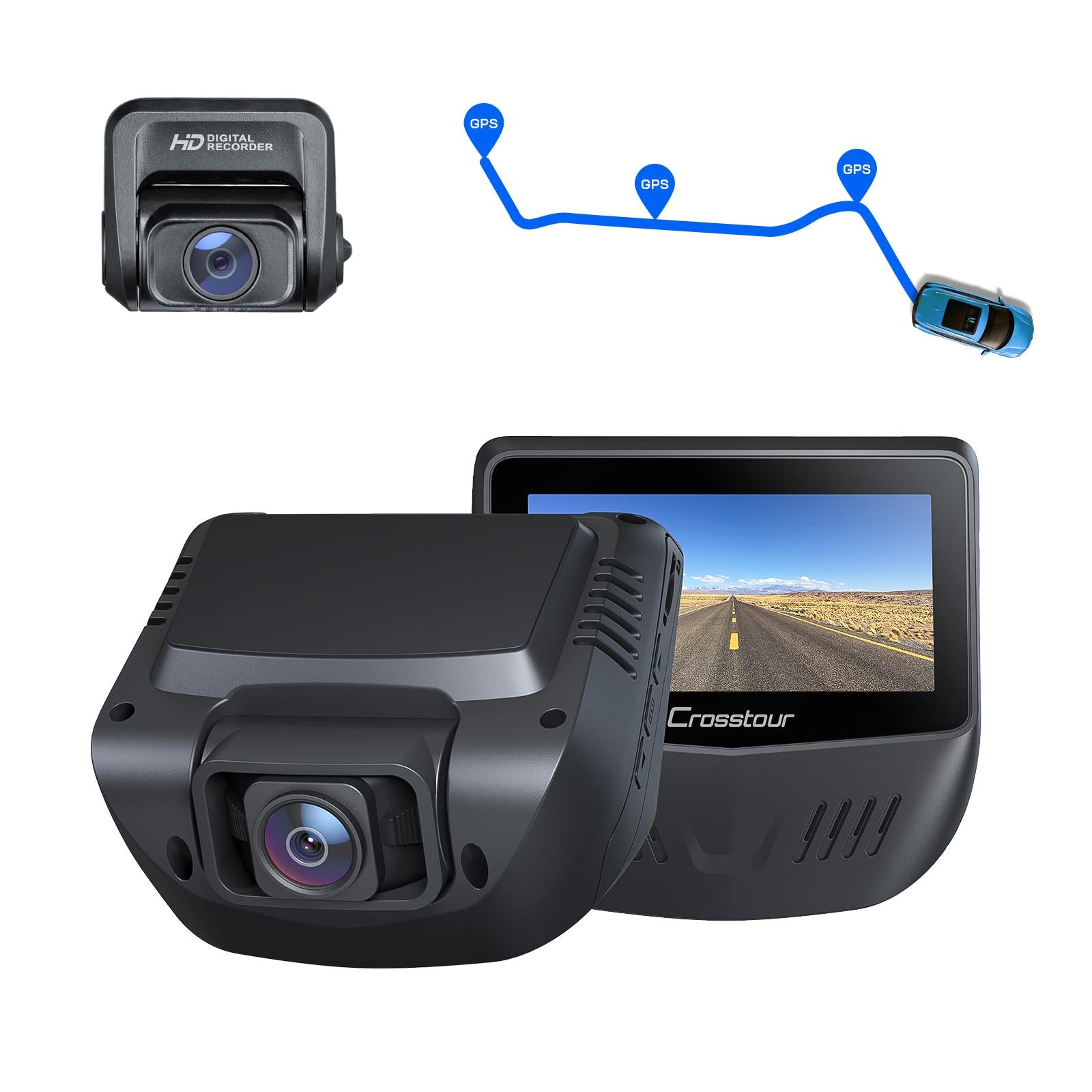 Cuatro variable espíritu Front and Rear 1080P Dual Dash Camera for Cars, Optional GPS, Support 128GB  Recorder – Crosstour US