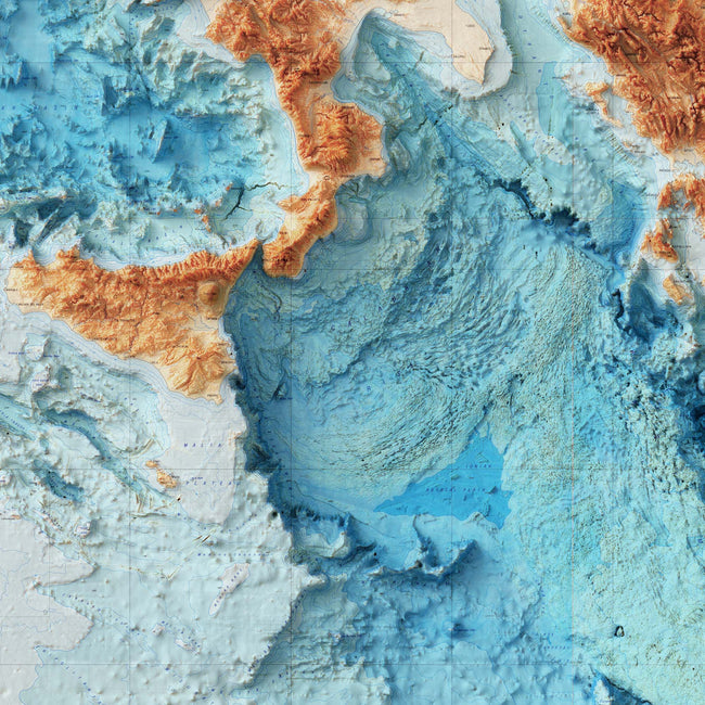 Topographic map of Mediterranean sea with shaded relief [1981] : r/europe