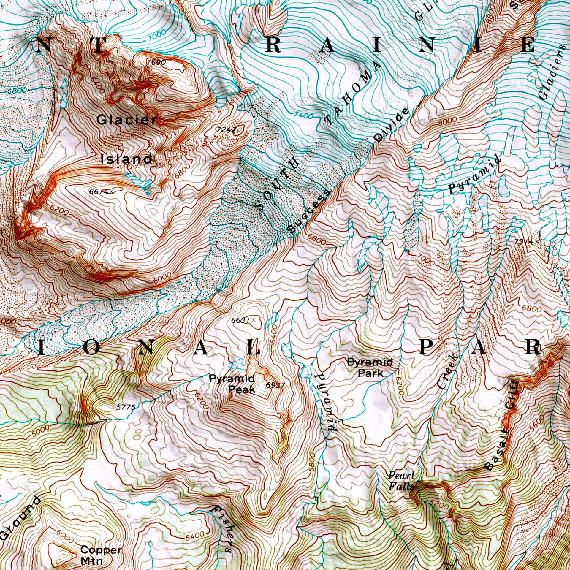 mount rainier topographic map