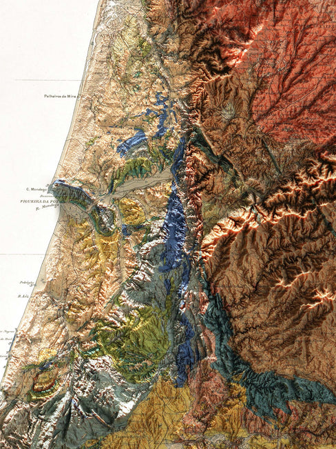 Photo Portugal relief map