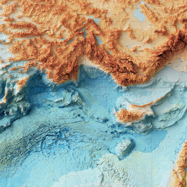 Topographic map of Mediterranean sea with shaded relief [1981] : r/europe