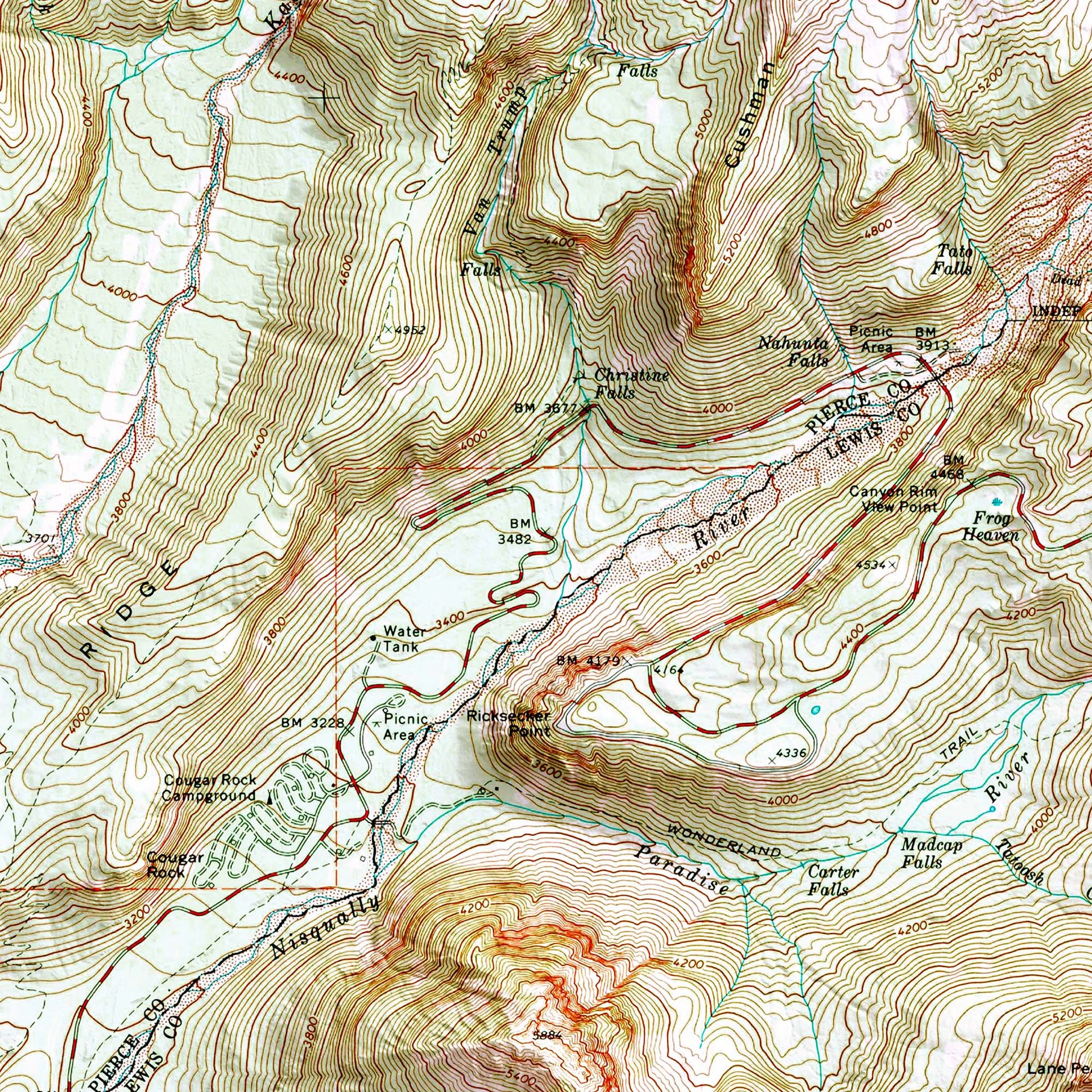 mount rainier topographic map