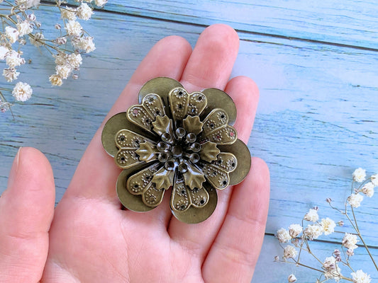 Filigree Flower Metal Charm for Bracelet