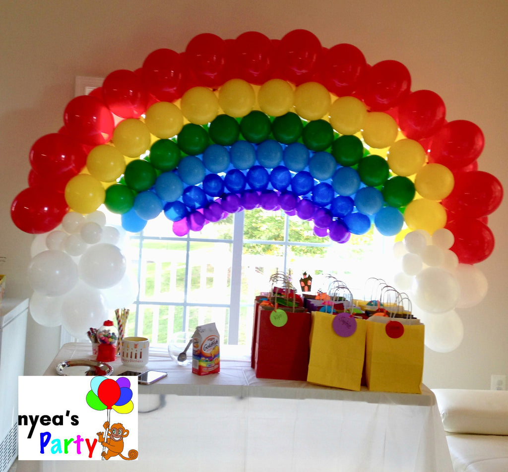 meri meri rainbow balloon arch
