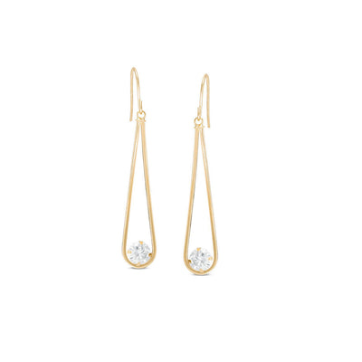 Aretes largos de oro blanco real de 14 k (0.079 x 1.575 in), Oro de 14  quilates, No es una piedra preciosa