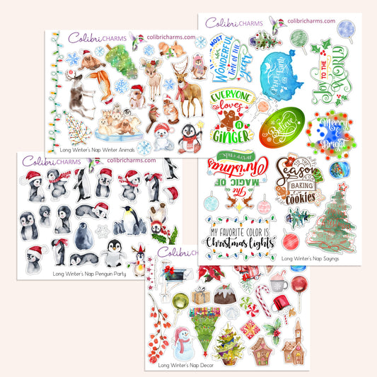 Slow Winter Stickers Winter Sticker Sheet, Holiday Planner Stickers, Hygge Winter  Stickers, Christmas Journaling 