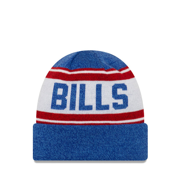 Youth New Era Bills Stated Knit Hat In Blue, White & Red - Back View