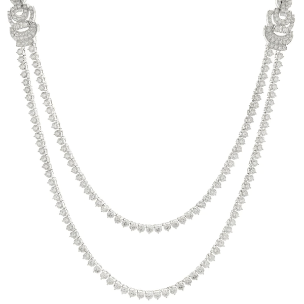 double-layer diamond necklace