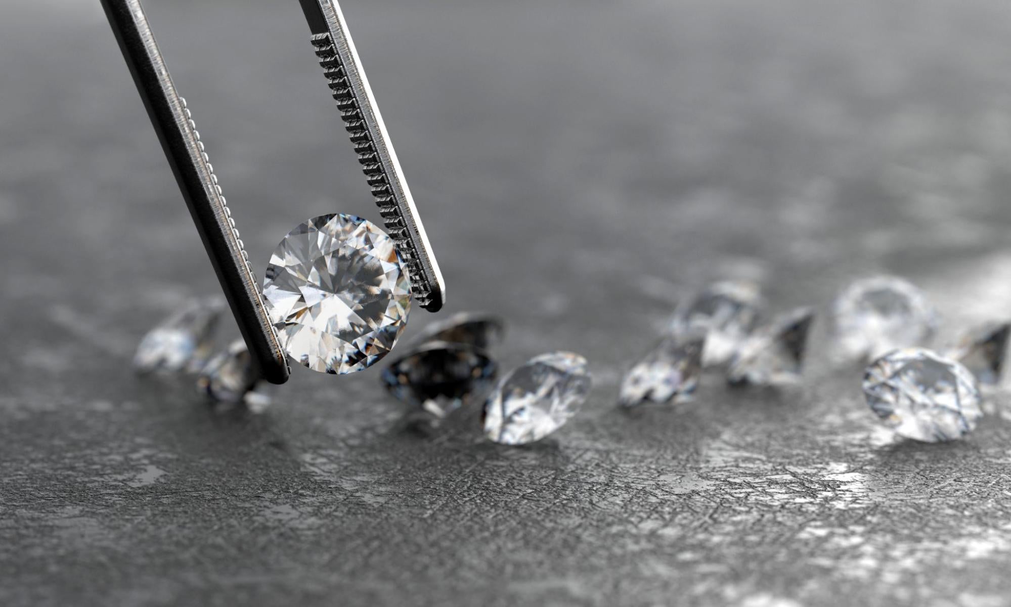 inspecting diamonds