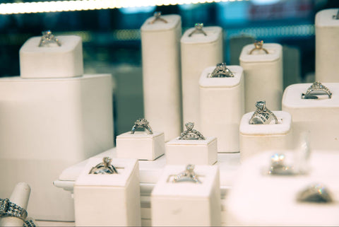 diamond jewelry on display