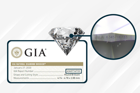 GIA serial number close up
