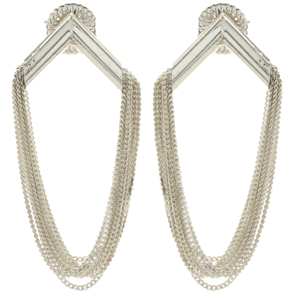 silver mesh drop earrings