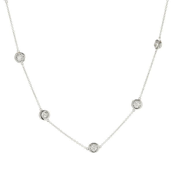 white gold necklace with diamonds