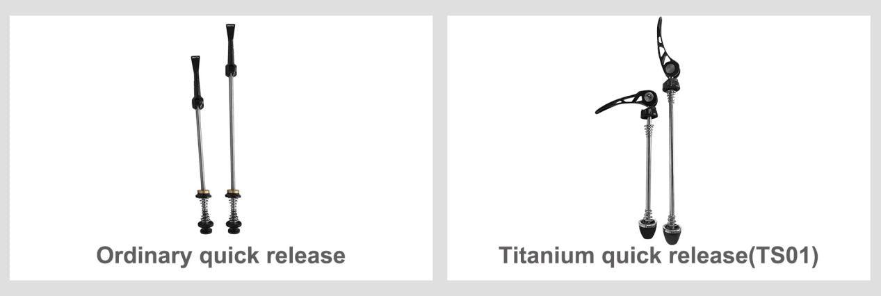 Titanium quick release and ordinary quick releases