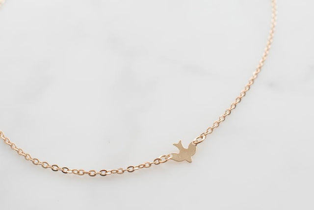 Product Image of Gold Bird Necklace #1