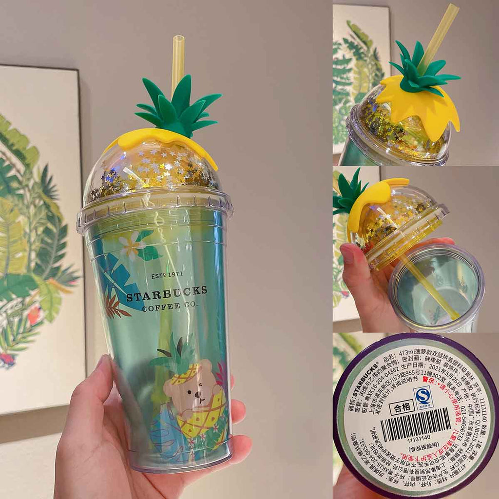 Starbucks China 2021 Colorful jungle Frappuccino Style Glass Straw