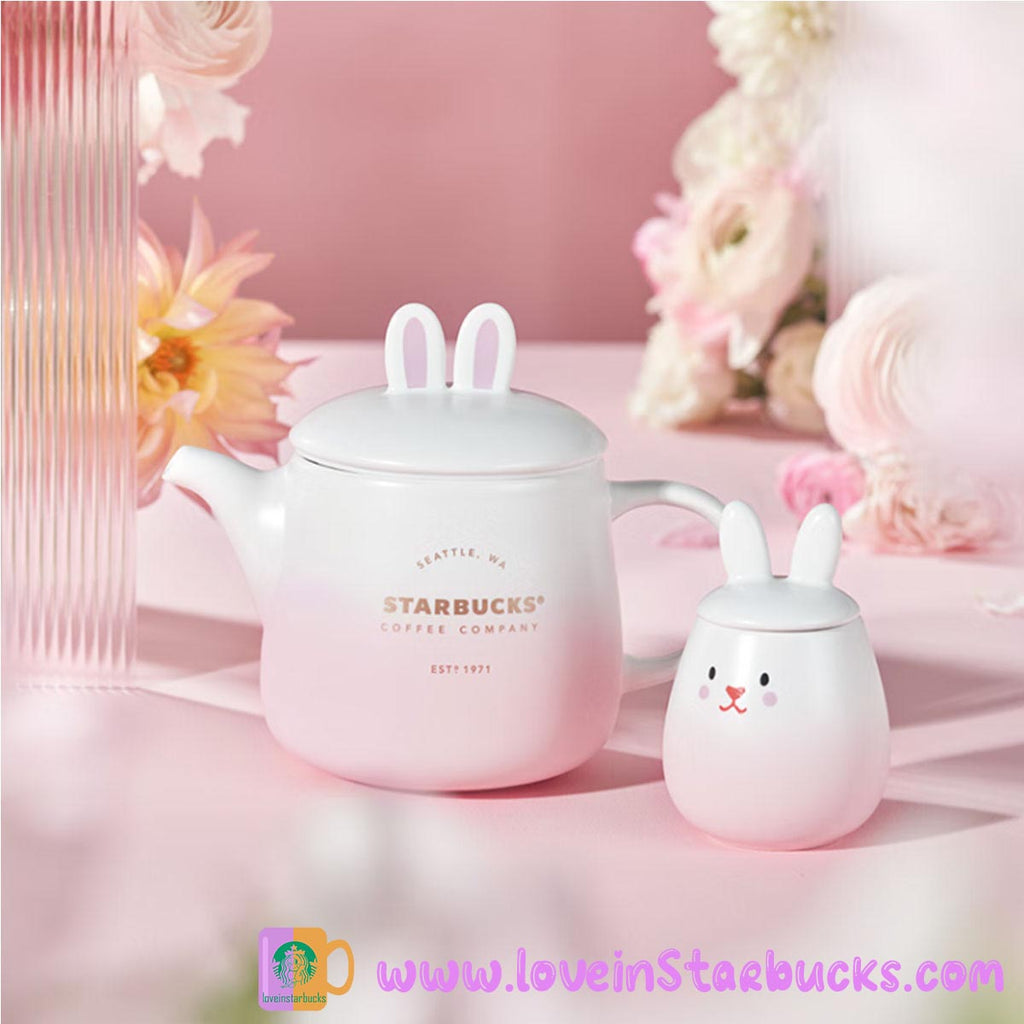 Cute Bunny Tumbler with Lid and Straw, Bunny Gifts for Women Girls, Pink Kawaii Rabbit Bunny Coffee Mug Cups Water Bottle, Stainless Steel Thermal