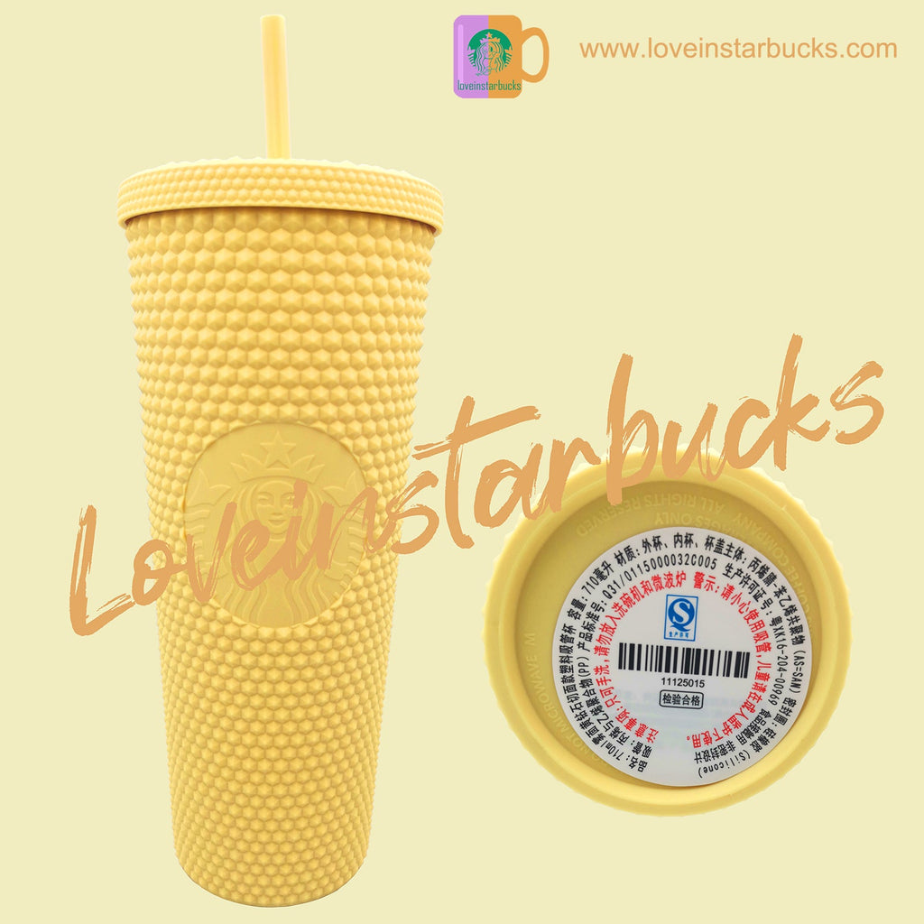 710ml/24oz Classic White Matte Studded Straw Cup Tumbler (Starbucks Marble  Series 2022 Collection)