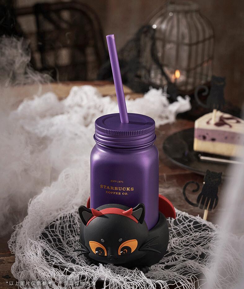 Starbucks Halloween Playful Ghost & Pumpkin Teapot and Glass Cup