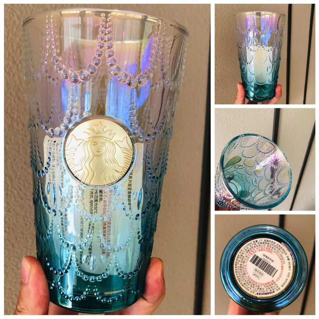 US$ 45.99 - Starbucks 2022 China Summer Blue Gradient Carousel 20oz Glass  Cup Tumbler no glitter - m.