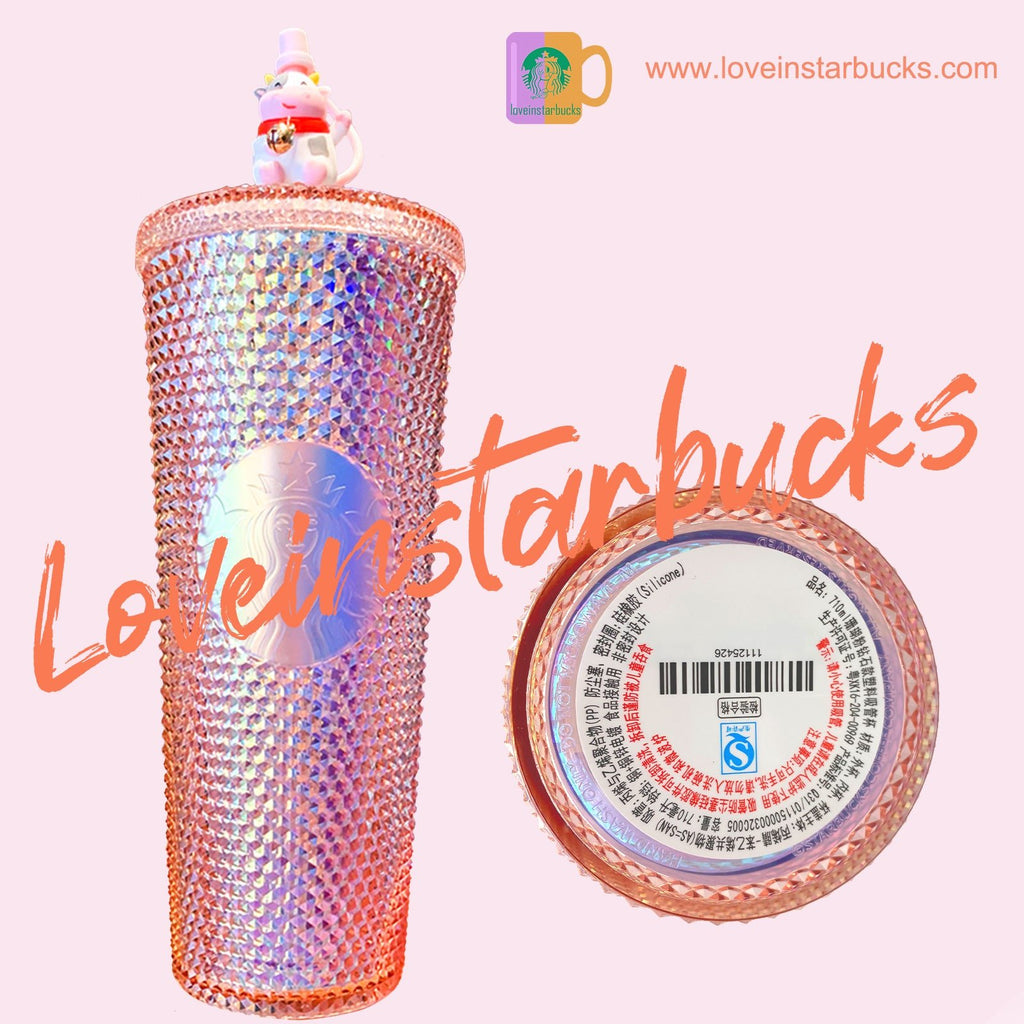 Starbucks Aurora Gradient Blue/Pink Grande Studded Tumbler Straw Cup 1