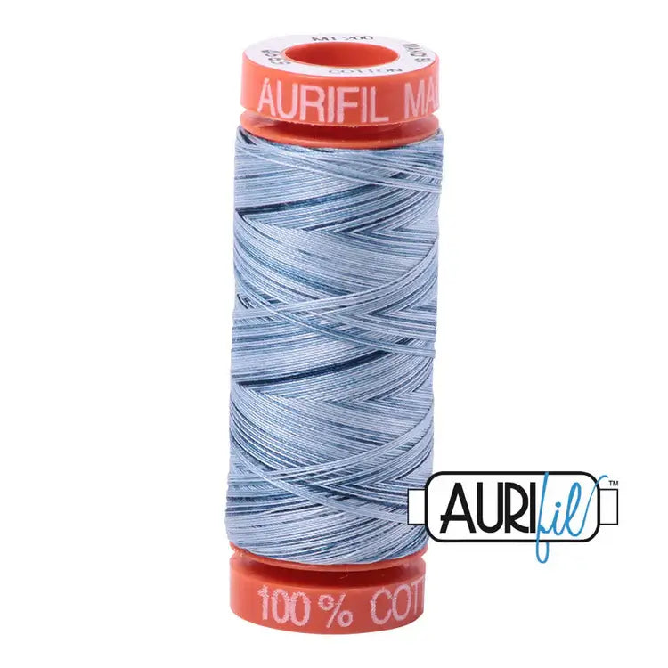 Aurifil Mako 50wt Cotton 220 yd spool - 4669 Stonewashed Blues