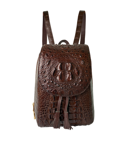 Black Alligator Leather Backpack Rucksack Women, Small Unique Bag Chri –  Vinacreations